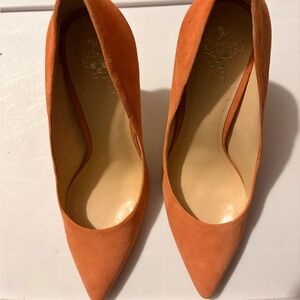 Vince Camuto Vibrant Orange Suede Heels